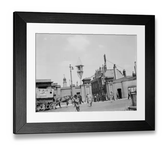 Framed Print : The entrance and bell at Woolwich Dockyard, London. 1939