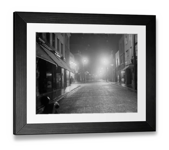 Framed Print : A nightime view of the new street lighting in the high street in Dartford, Kent Framed Print : A nightime view of the new street lighting in the high street in Dartford, Kent