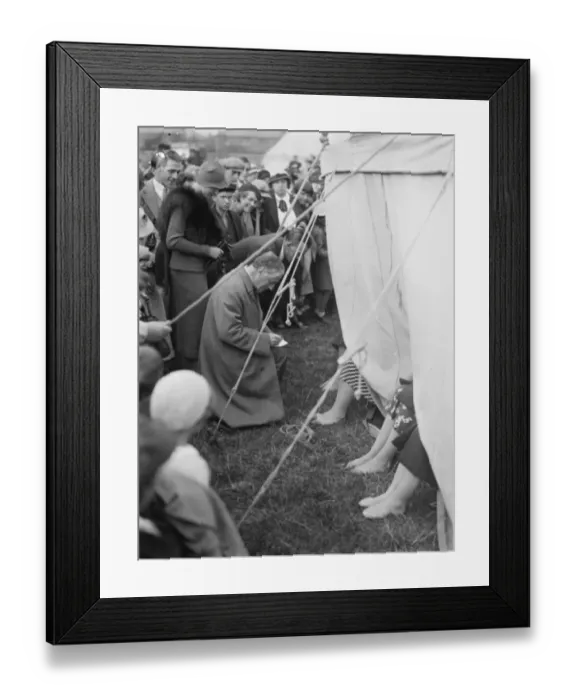 Framed Print : The ankle show at Swanscombe fete, Kent. 1936 Framed Print : The ankle show at Swanscombe fete, Kent. 1936