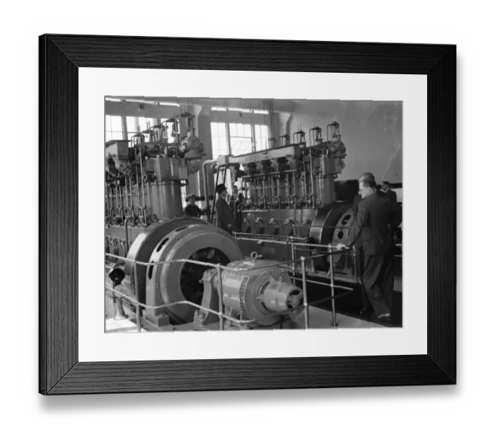 Framed Print : Machinery in the Dartford Sewage Works. 1935