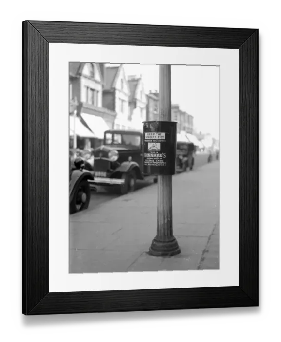 Framed Print : Litter Bin in Margate, Kent. 1933