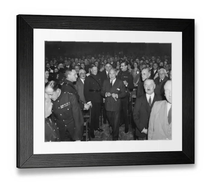 Framed Print : Mr Hore Belisha opens the Territorial Drill Hall in Lamorbey, Kent