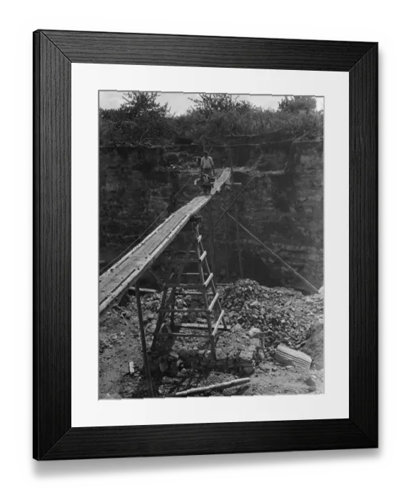 Framed Print : Quarrying Kentish ragstone in Tovil, Kent. 1936 Framed Print : Quarrying Kentish ragstone in Tovil, Kent. 1936