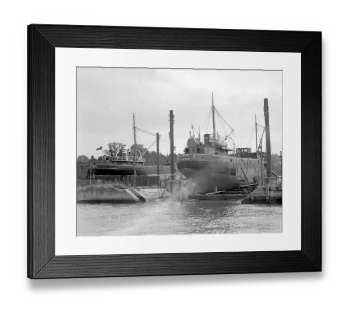 Framed Print : Everards shipyard. Greenhithe, Kent 24 June 1948 Framed Print : Everards shipyard. Greenhithe, Kent 24 June 1948