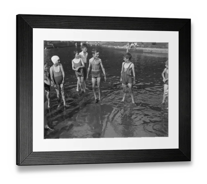 Framed Print : Children enjoying the paddling pool in Dartford, Kent. 1939 Framed Print : Children enjoying the paddling pool in Dartford, Kent. 1939