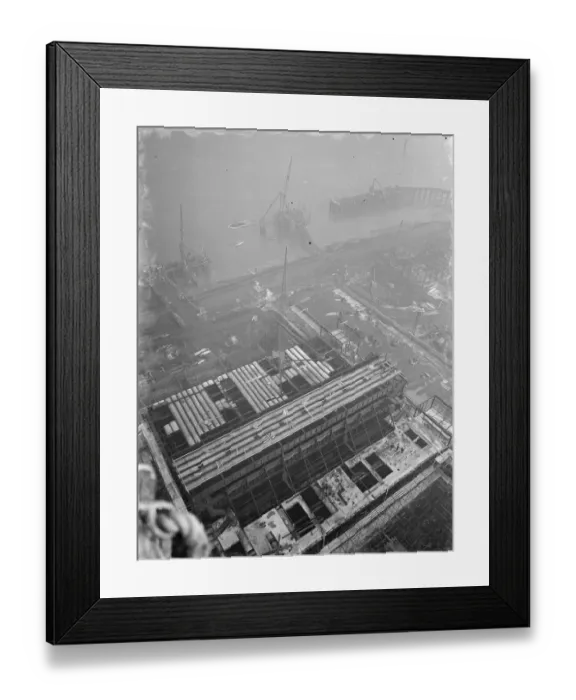 Framed Print : A general view from one of the chimneys of the new coal electric power station under Framed Print : A general view from one of the chimneys of the new coal electric power station under