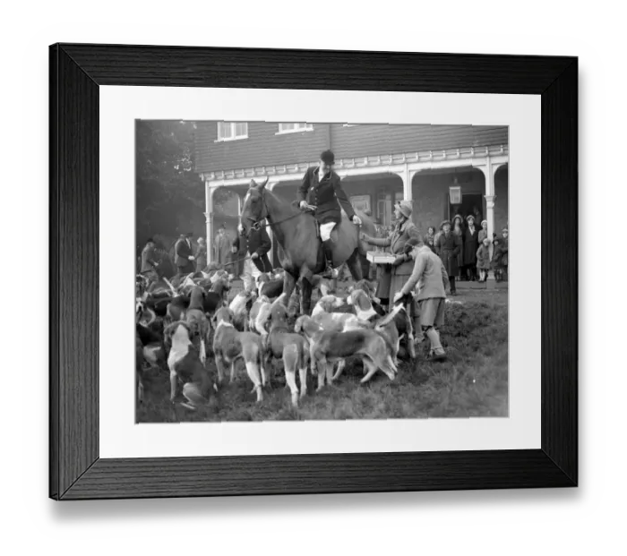 Framed Print : Lady selling poppies at the hunting Meet in Shipbourne, Kent. 1933 Framed Print : Lady selling poppies at the hunting Meet in Shipbourne, Kent. 1933