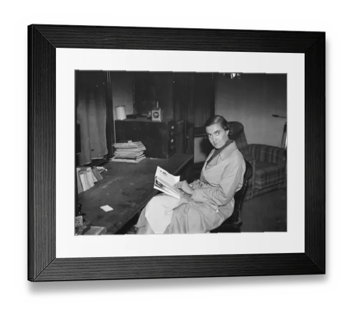 Framed Print : Miss M Haken in the office. 1937