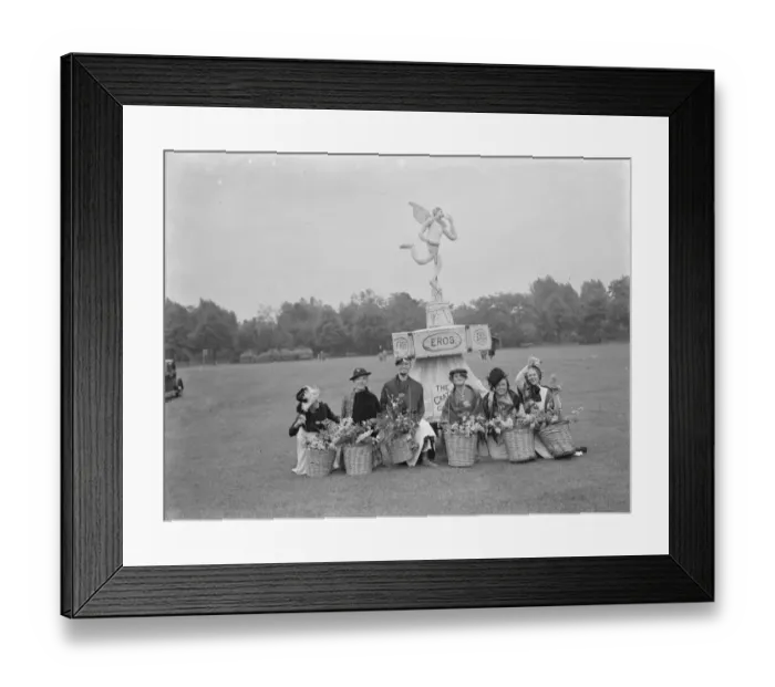 Framed Print : The Gillingham Carnival in Kent. Flower sellers. 1939 Framed Print : The Gillingham Carnival in Kent. Flower sellers. 1939