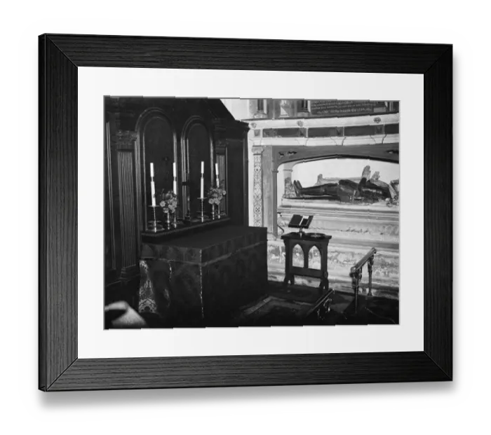 Framed Print : The interior of Lullingstone Church - altar front. 1937 Framed Print : The interior of Lullingstone Church - altar front. 1937