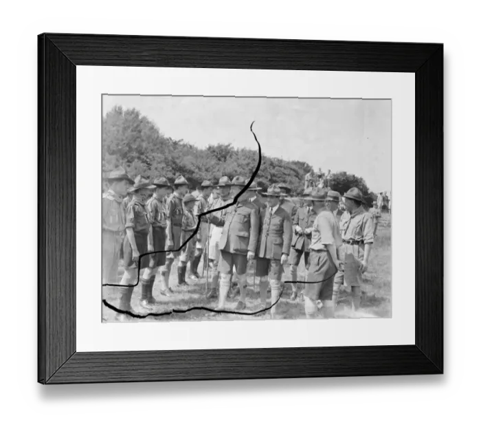 Framed Print : Kent Scouts inspection in preparation for the 5th World Scout Jamboree in Holland Framed Print : Kent Scouts inspection in preparation for the 5th World Scout Jamboree in Holland
