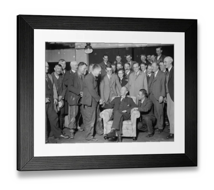 Framed Print : Mr Ben Smith receives his congatulations sitting down at his presentation at St Mary Cray Framed Print : Mr Ben Smith receives his congatulations sitting down at his presentation at St Mary Cray