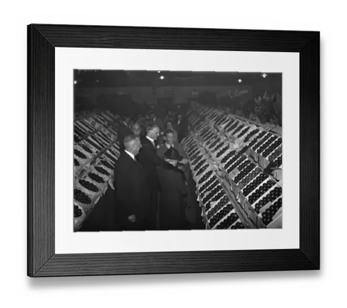 Framed Print : Admiring the display at the North Kent Agricultural Association fruit show. 1937 Framed Print : Admiring the display at the North Kent Agricultural Association fruit show. 1937