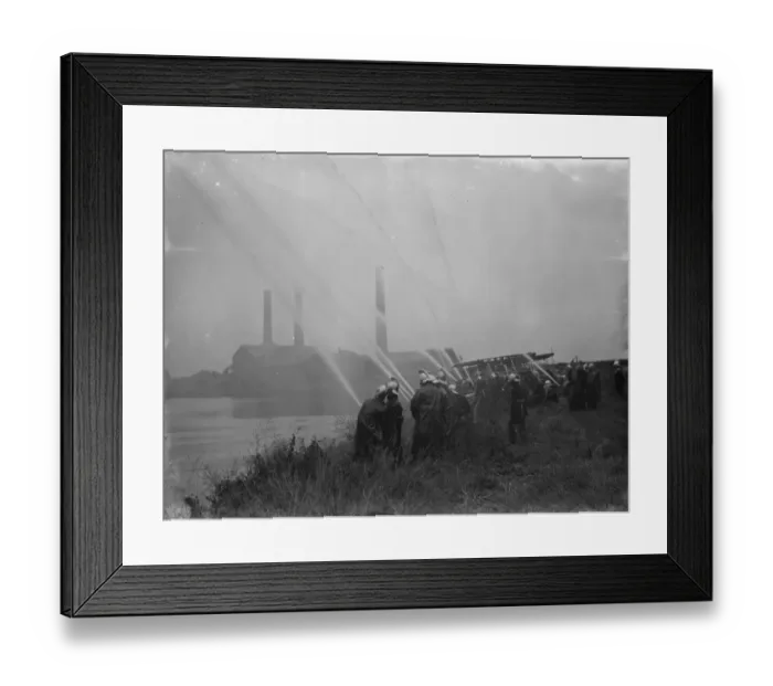Framed Print : Fire brigade demonstration in Dartford. 1936 Framed Print : Fire brigade demonstration in Dartford. 1936