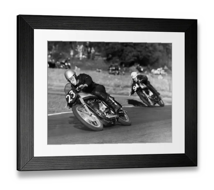 Framed Print : John Surtees Here pictured crouching around a corner on his way to win at Brands Framed Print : John Surtees Here pictured crouching around a corner on his way to win at Brands