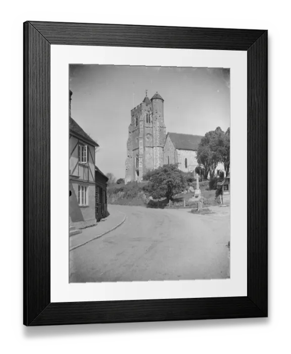 Framed Print : The Birling church and Smithy near Meopham, Kent. 1939