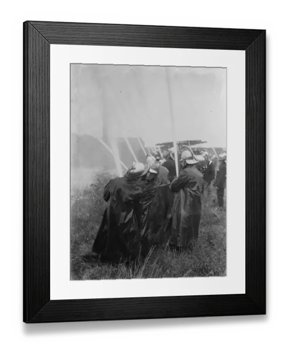 Framed Print : Fire brigade demonstration in Dartford. 1936 Framed Print : Fire brigade demonstration in Dartford. 1936
