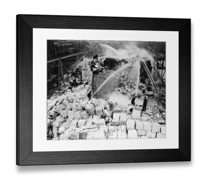 Framed Print : Paper pulp caught fire at Dartford Paper Mills and it burned for three days. 3th