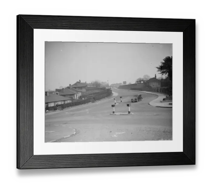 Framed Print : The general view of a road crossing in Erith, Kent. 1938 Framed Print : The general view of a road crossing in Erith, Kent. 1938