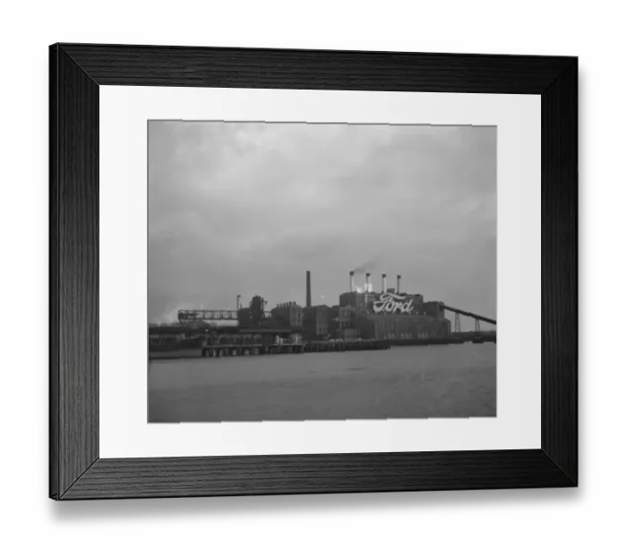 Framed Print : Ford works viewed from the river Thames Framed Print : Ford works viewed from the river Thames