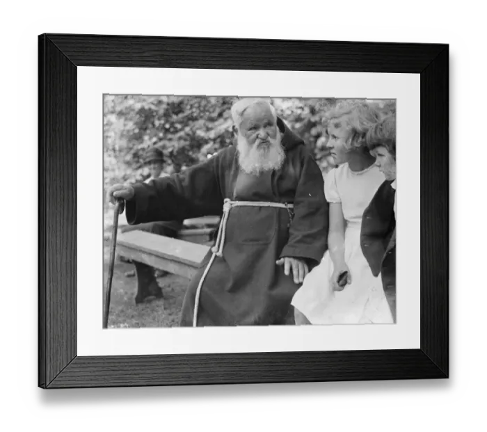 Framed Print : Brother Benedict and children, Erith. 1935 Framed Print : Brother Benedict and children, Erith. 1935