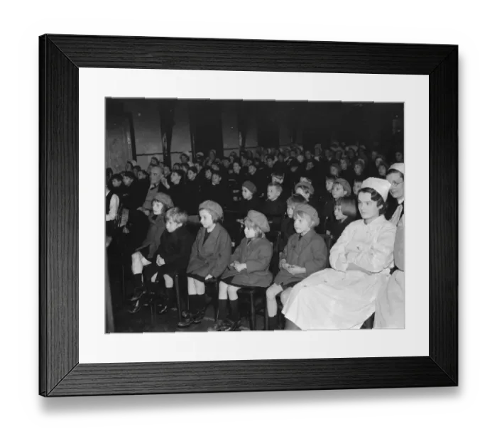 Framed Print : A play shown to children at South Hospital in Dartford, Kent. 1936 Framed Print : A play shown to children at South Hospital in Dartford, Kent. 1936