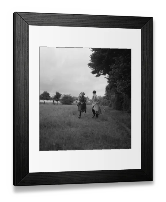 Framed Print : Miss Haken with a friend. 1936 Framed Print : Miss Haken with a friend. 1936