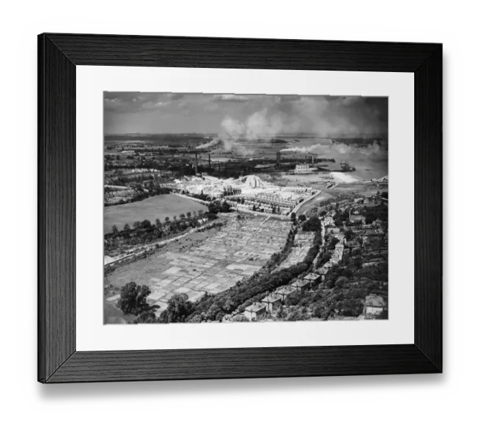 Framed Print : Aerial view of the urban / industrial port town of Greenhithe, Kent - 1939 ?TopFoto Framed Print : Aerial view of the urban / industrial port town of Greenhithe, Kent - 1939 ?TopFoto