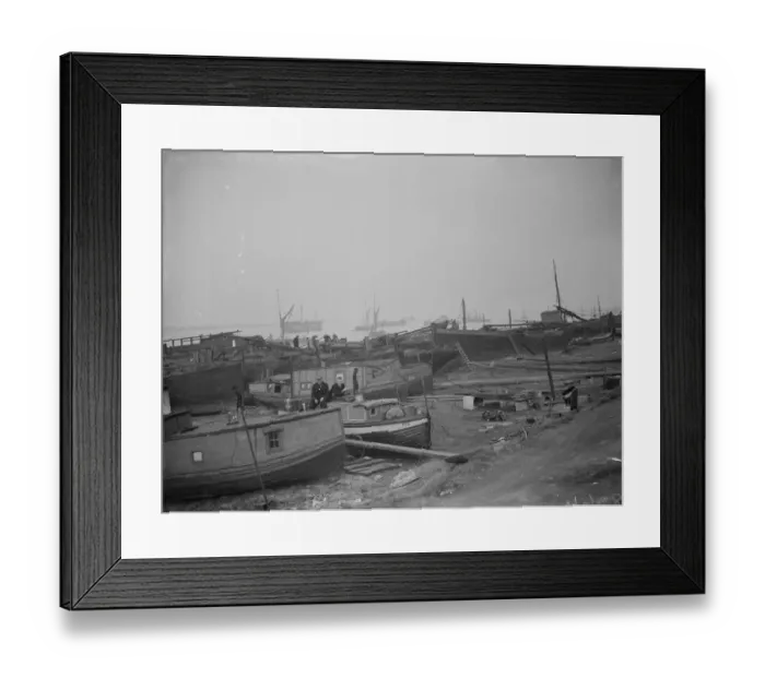 Framed Print : Barges on the shoreline at Gravesend Reach. 1938 Framed Print : Barges on the shoreline at Gravesend Reach. 1938