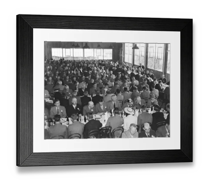 Framed Print : The luncheon at the East Malling Research Station in Kent. 2 June 1937 Framed Print : The luncheon at the East Malling Research Station in Kent. 2 June 1937