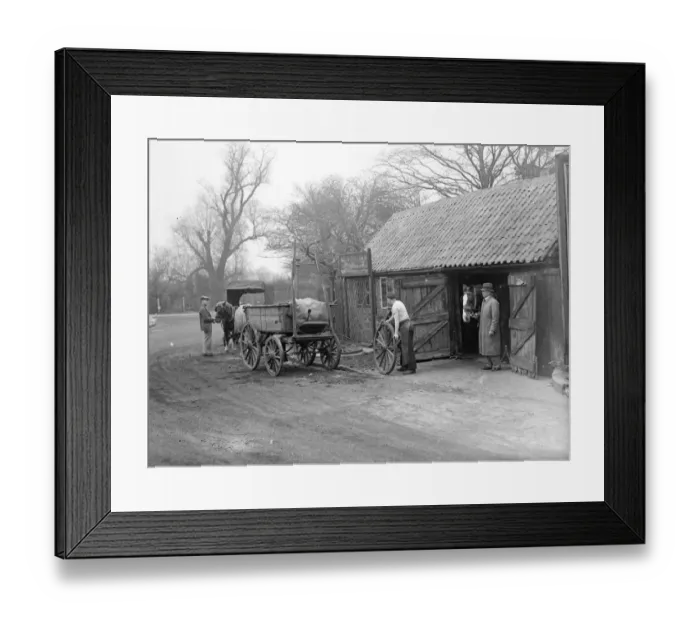 Framed Print : Doug Hollands blacksmith forge, over 100 years old, pictured before it was bombed