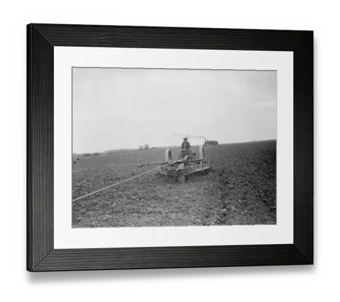 Framed Print : Steam tractor cultivation at Farningham, Kent. 1938 Framed Print : Steam tractor cultivation at Farningham, Kent. 1938