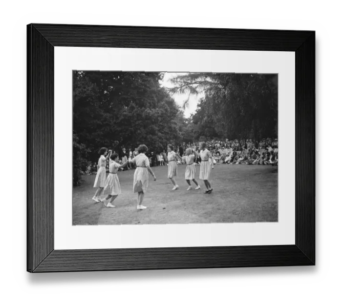 Framed Print : Country dancing. Girls friendly society. Chislehurst. 1937 Framed Print : Country dancing. Girls friendly society. Chislehurst. 1937