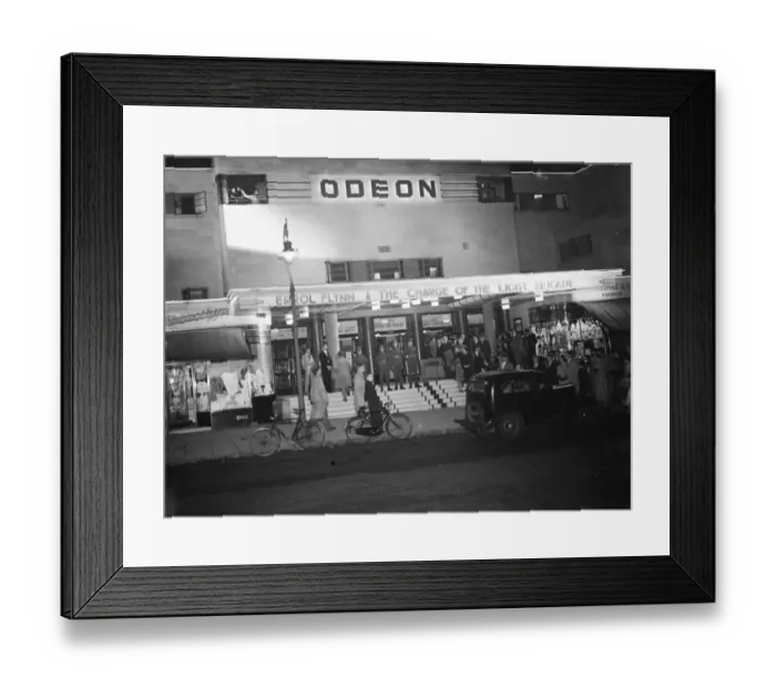 Framed Print : Searchlights on the Odeon Cinema Sidcup. (347 Kent a Comp ). 1937 Framed Print : Searchlights on the Odeon Cinema Sidcup. (347 Kent a Comp ). 1937