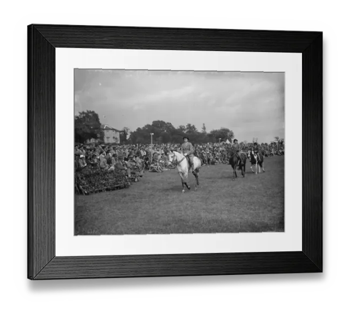 Framed Print : The Eltham and Bromley gymkhama. Young riders competition, riding round the ring Framed Print : The Eltham and Bromley gymkhama. Young riders competition, riding round the ring