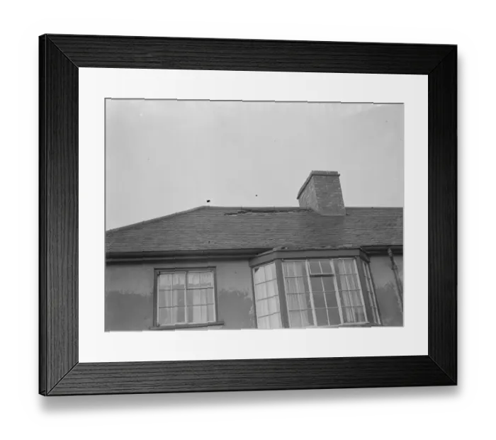 Framed Print : A house damaged by lightning in St Mary Cray, Kent. 1939 Framed Print : A house damaged by lightning in St Mary Cray, Kent. 1939