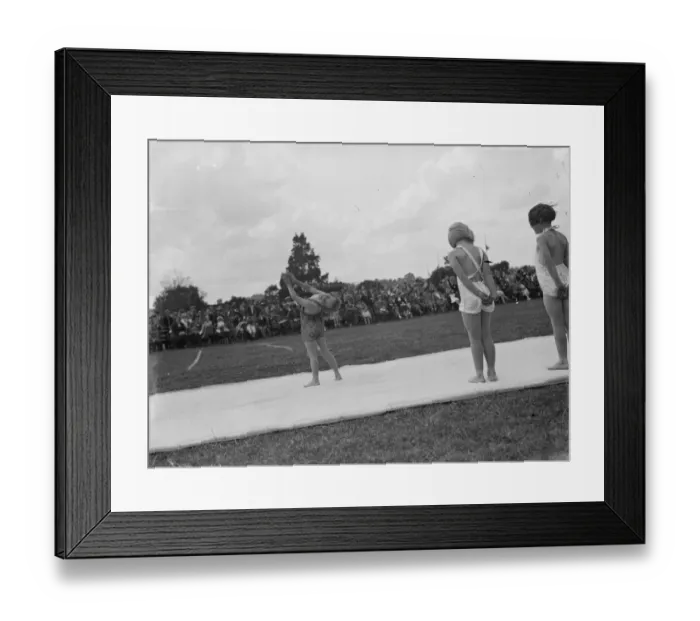 Framed Print : Girls perform at the Dartford Football Club gala. 1939 Framed Print : Girls perform at the Dartford Football Club gala. 1939