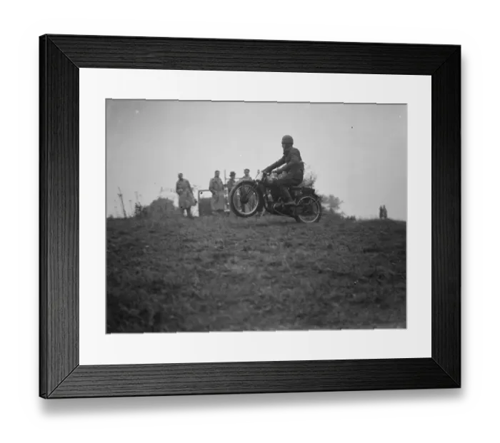 Framed Print : Bermondsey motorcycle scramble at Kingsdown. 3 October 1937 Framed Print : Bermondsey motorcycle scramble at Kingsdown. 3 October 1937