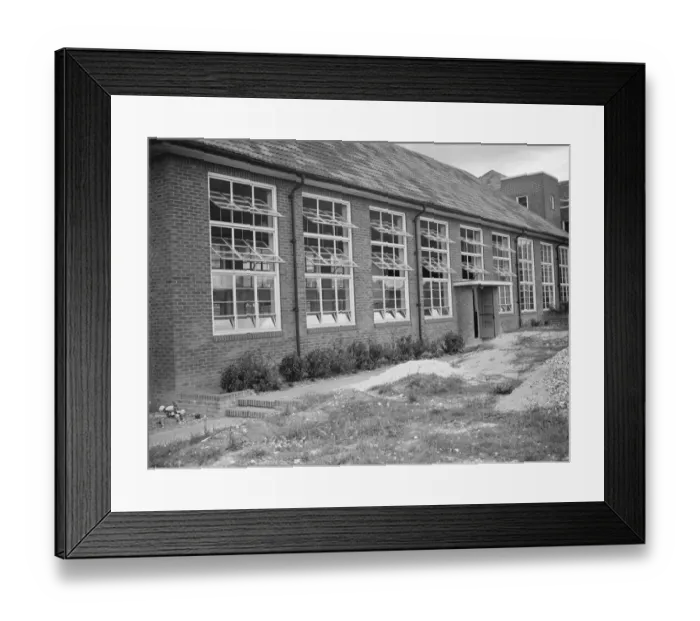 Framed Print : The Orpington Central School for John Gibbs in Kent. 1938 Framed Print : The Orpington Central School for John Gibbs in Kent. 1938