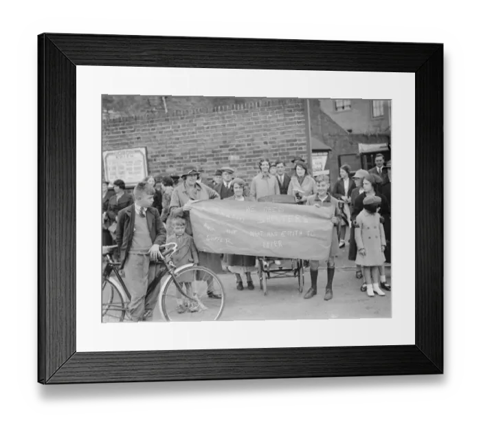 Framed Print : The presentation of the Erith Charter. Residents hold a protest march against
