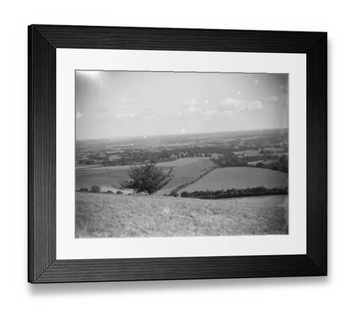Framed Print : The Medway Valley seen from the Vigo Hills in Kent. 1939 Framed Print : The Medway Valley seen from the Vigo Hills in Kent. 1939