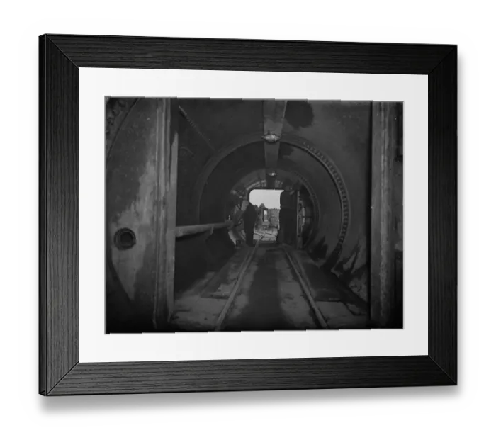 Framed Print : The Dartford tunnel men in one of the air locks. 1938
