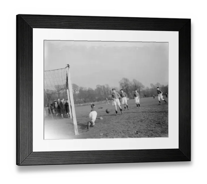 Framed Print : Boys football match in Dartford, Kent. North Kent and District versus Northfleet Framed Print : Boys football match in Dartford, Kent. North Kent and District versus Northfleet