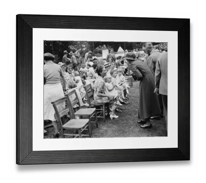 Framed Print : Orpington garden fete in Kent. The baby show. 1938 Framed Print : Orpington garden fete in Kent. The baby show. 1938