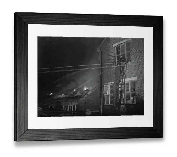 Framed Print : Fire, Victoria Wharf, Dartford. 1937 Framed Print : Fire, Victoria Wharf, Dartford. 1937