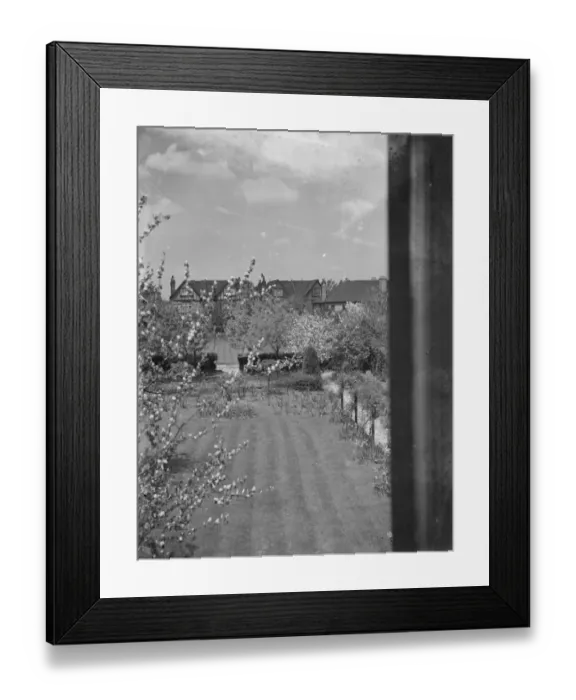 Framed Print : Spring scene at Mr Swans house and garden at 21 Rectory Lane in Sidcup, Kent