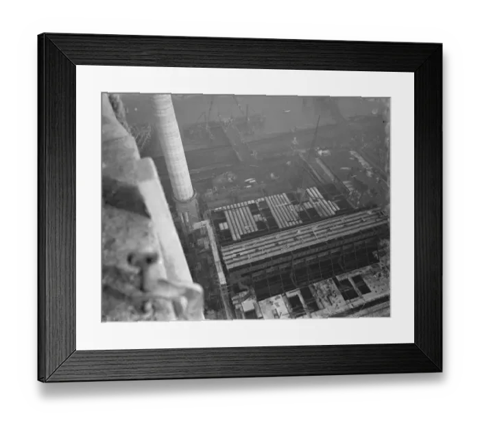 Framed Print : A general view from one of the chimneys of the new coal electric power station under Framed Print : A general view from one of the chimneys of the new coal electric power station under
