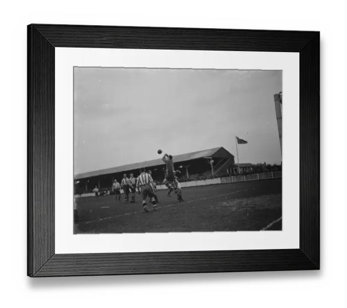 Framed Print : Dartford versus Northfleet. Action from the game. 1939 Framed Print : Dartford versus Northfleet. Action from the game. 1939