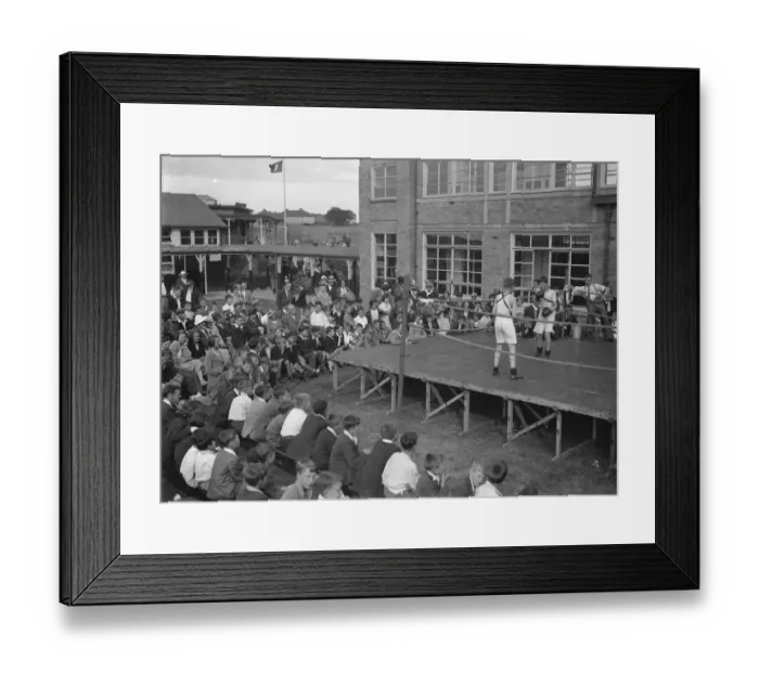 Framed Print : Boxing display, East, Central School, Dartford. 1937 Framed Print : Boxing display, East, Central School, Dartford. 1937