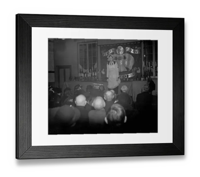 Framed Print : Entertainment at the old folks party at Foots Cray Baptist Hall, Kent Framed Print : Entertainment at the old folks party at Foots Cray Baptist Hall, Kent